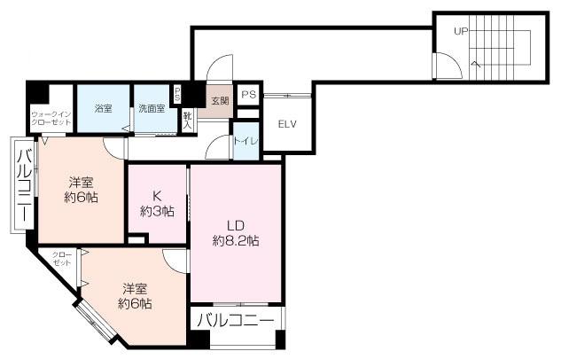 グレイス丸山台(2LDK/2階)の間取り写真