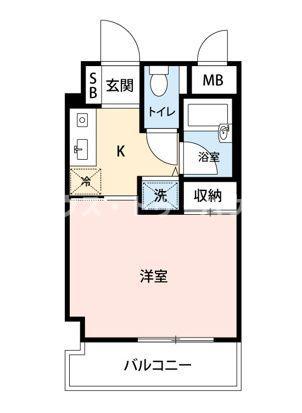 プラムB.L(1K/11階)の間取り写真