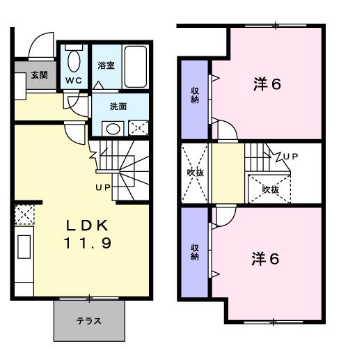 コーポリンクス2(2LDK/1階)の間取り写真