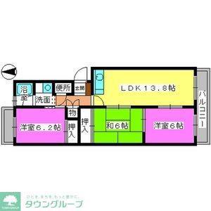 サンハイツやひろ(3LDK/4階)の間取り写真
