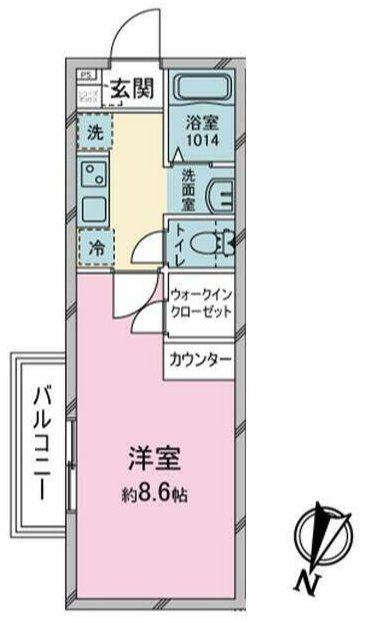 コンフォルタ秋津(1K/1階)の間取り写真