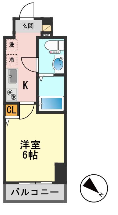 GENOVIA青砥SKYGARDEN(1K/3階)の間取り写真