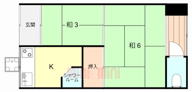 今村文化(2K/2階)の間取り写真
