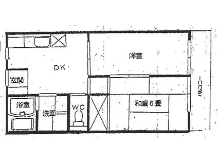 コーポ大勝(2DK/2階)の間取り写真