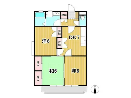 コーポ三協I(3DK/3階)の間取り写真