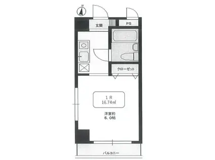 ドミール洋光台(ワンルーム/3階)の間取り写真