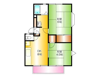サンシティ勝田(2DK/2階)の間取り写真