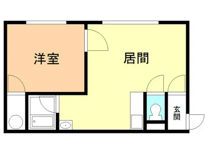 シルク21若草(1LDK/2階)の間取り写真