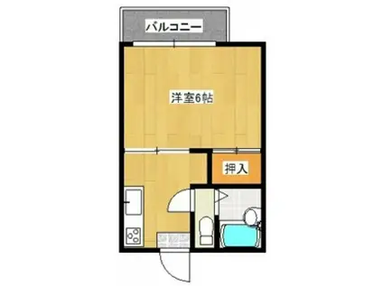 ハイツ余部(1K/2階)の間取り写真