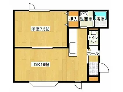 HARU(1LDK/2階)の間取り写真