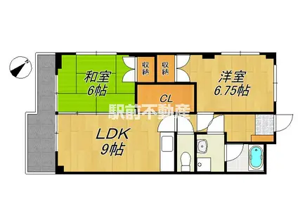 厚花第2ビル(2LDK/3階)の間取り写真