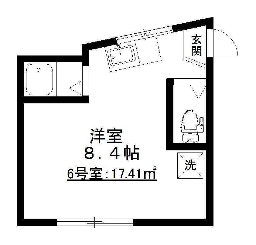 長屋アパートメントHACHI(ワンルーム/2階)の間取り写真