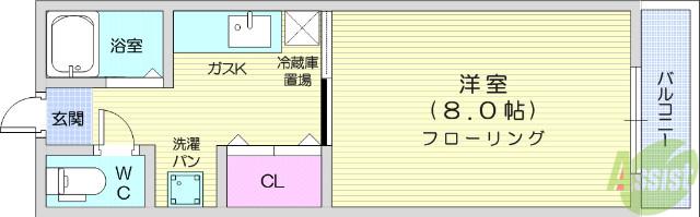 プチコーポ(1K/2階)の間取り写真
