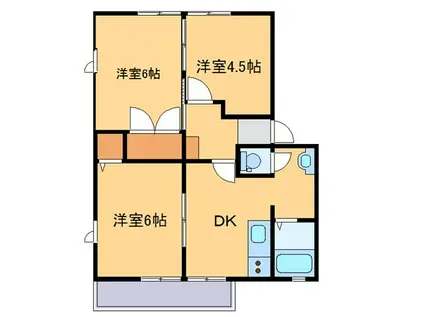 メゾンソレーユA(3DK/2階)の間取り写真