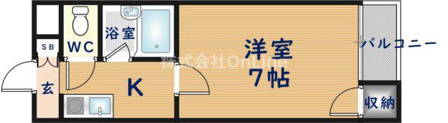 ピッコロオベスト(1K/3階)の間取り写真