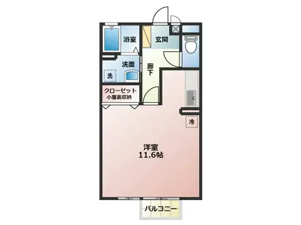 AMOUR ASABU(ワンルーム/2階)の間取り写真