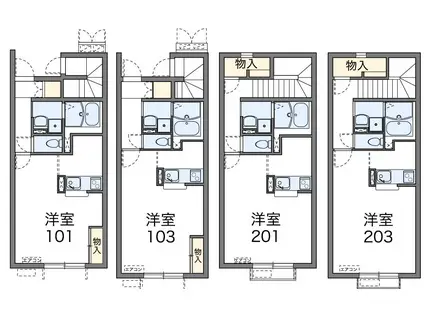 レオネクストコナ&サンII(1K/2階)の間取り写真