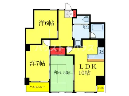 ワールドパレス千駄木(3LDK/6階)の間取り写真