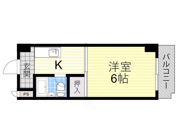 コーポアビコ(1K/5階)の間取り写真
