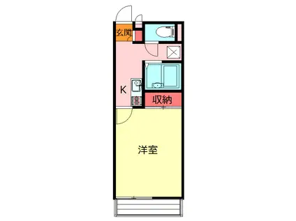 レオネクストアルト(1K/1階)の間取り写真