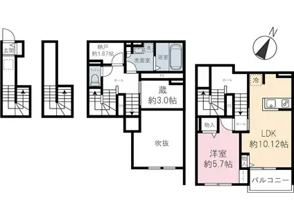 狭山市祇園パレス(1LDK/1階)の間取り写真