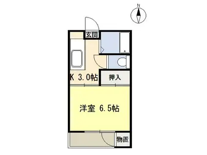 リバーハイツA(1K/1階)の間取り写真