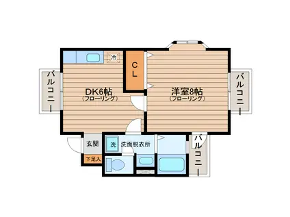 サンコートリバ-みずほ台(1DK/1階)の間取り写真