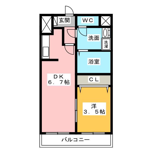 グレイス(1LDK/2階)の間取り写真