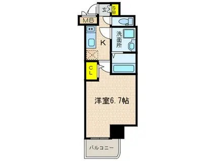 ファーストフィオーレ神戸駅前(1K/13階)の間取り写真