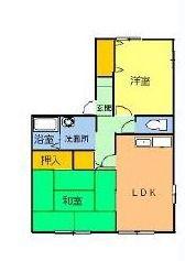 パークビューテラスB(2LDK/2階)の間取り写真