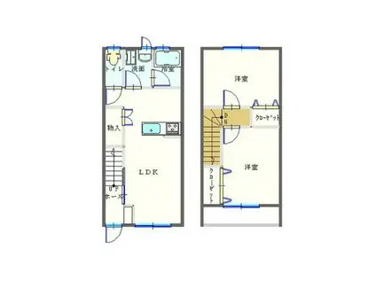 フォーチュンハウス(2LDK/1階)の間取り写真