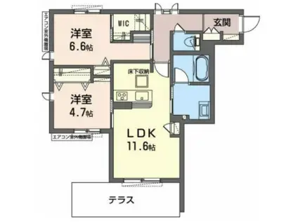 ウエスタンハイツ15(2LDK/2階)の間取り写真