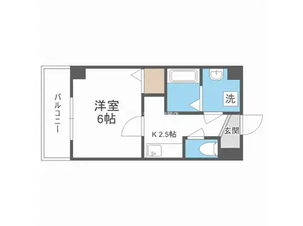 グランパシフィック清水丘(1K/6階)の間取り写真