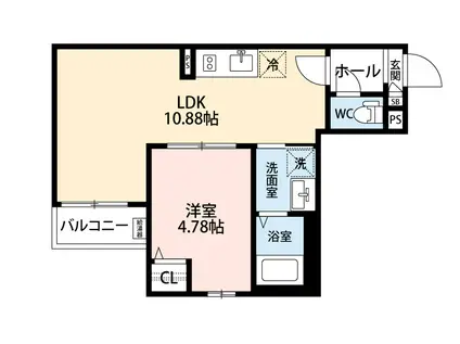 JACK UCHISAIWAII(1LDK/3階)の間取り写真