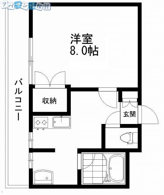 セントラルコート上大川前(1K/2階)の間取り写真