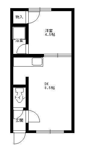 エスポワール22(1DK/1階)の間取り写真