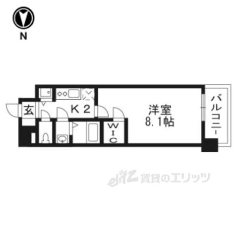 エスリード京都梅小路(1K/6階)の間取り写真