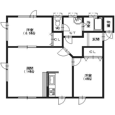 マイハイツK(2LDK/1階)の間取り写真