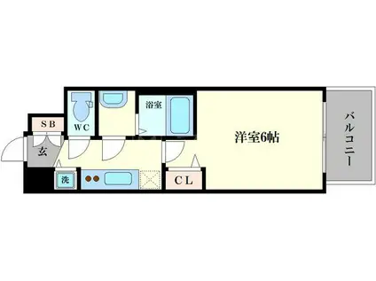 アドバンス大阪グロウスII(1K/6階)の間取り写真