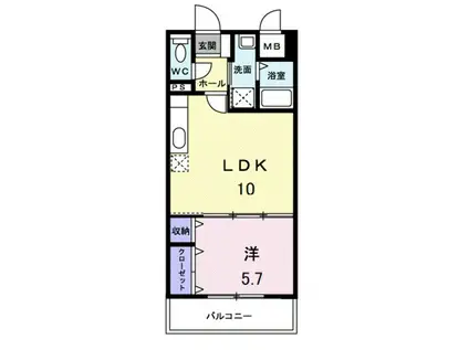 アバンツァ―ト(1LDK/1階)の間取り写真