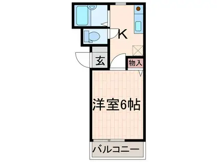 グランシャリオ藍住(1K/3階)の間取り写真