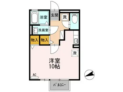 リバーパーク(ワンルーム/1階)の間取り写真