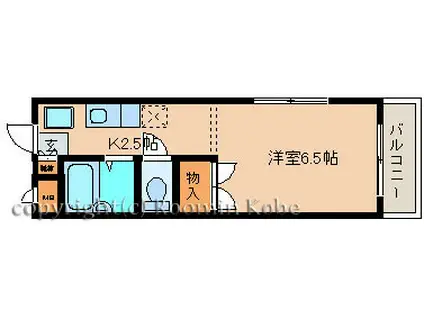 KSハイツ(ワンルーム/2階)の間取り写真
