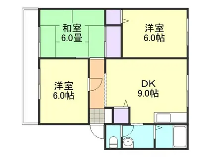 サンライフ中島IIIE(3DK/1階)の間取り写真