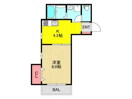 モアナ・ティアレ(1K/1階)の間取り写真