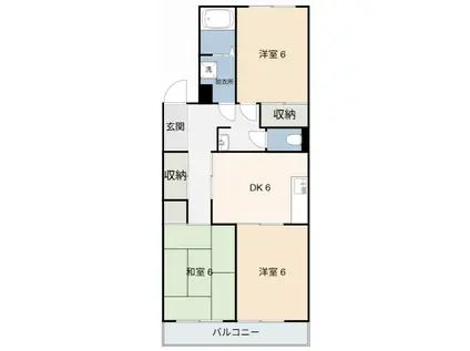 ホーメーマンション(3DK/2階)の間取り写真