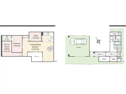 都営三田線 白金台駅 徒歩15分 3階建 築1年(2SLDK/B1階)の間取り写真