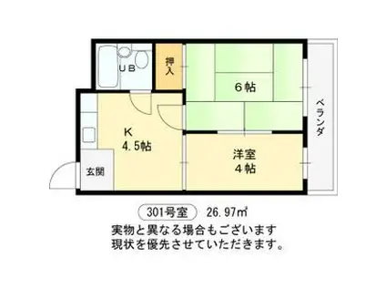 CLEAR HOSHIGAOKA.I(2K/3階)の間取り写真