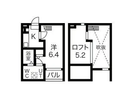 フラン (1K/1階)の間取り写真