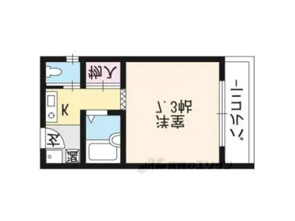 グランツ62(1K/1階)の間取り写真